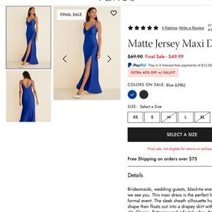 VENUS Royal Blue Maxi Dress